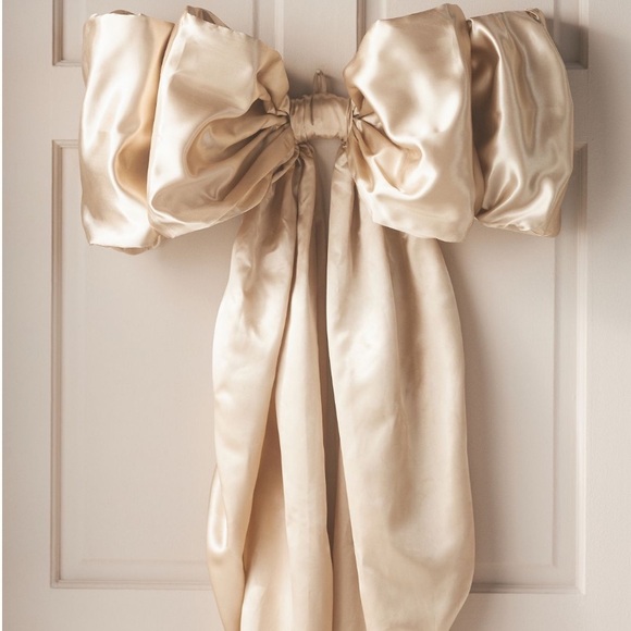 NYE Anthro Black satin Bow Tree Topper - Picture 11 of 16